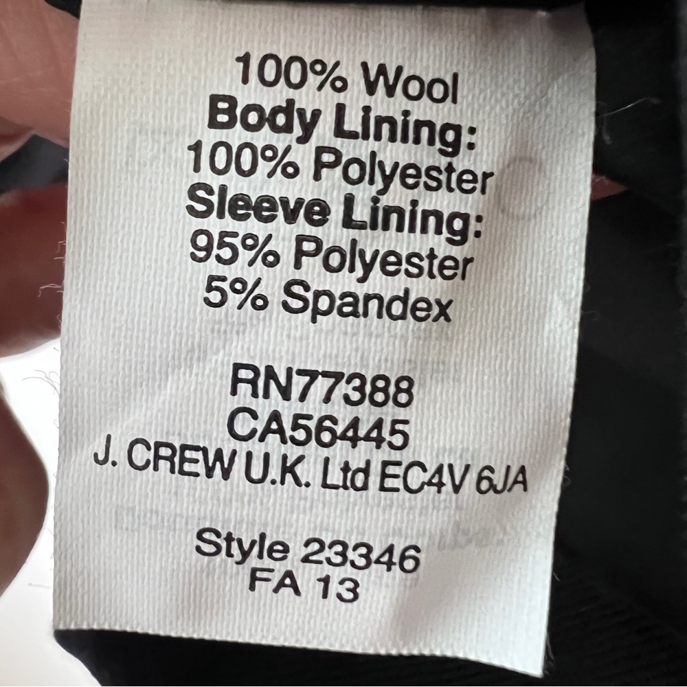 J. Crew 1035 Super 120's Wool Black Blazer Jacket - Picture 14 of 15